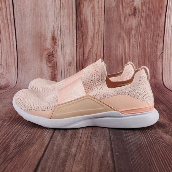 APL Athletic Propulsion Labs Womens Sz 8 Techloom Bliss Pink Knit Slip On Shoes - Picture 2 of 14